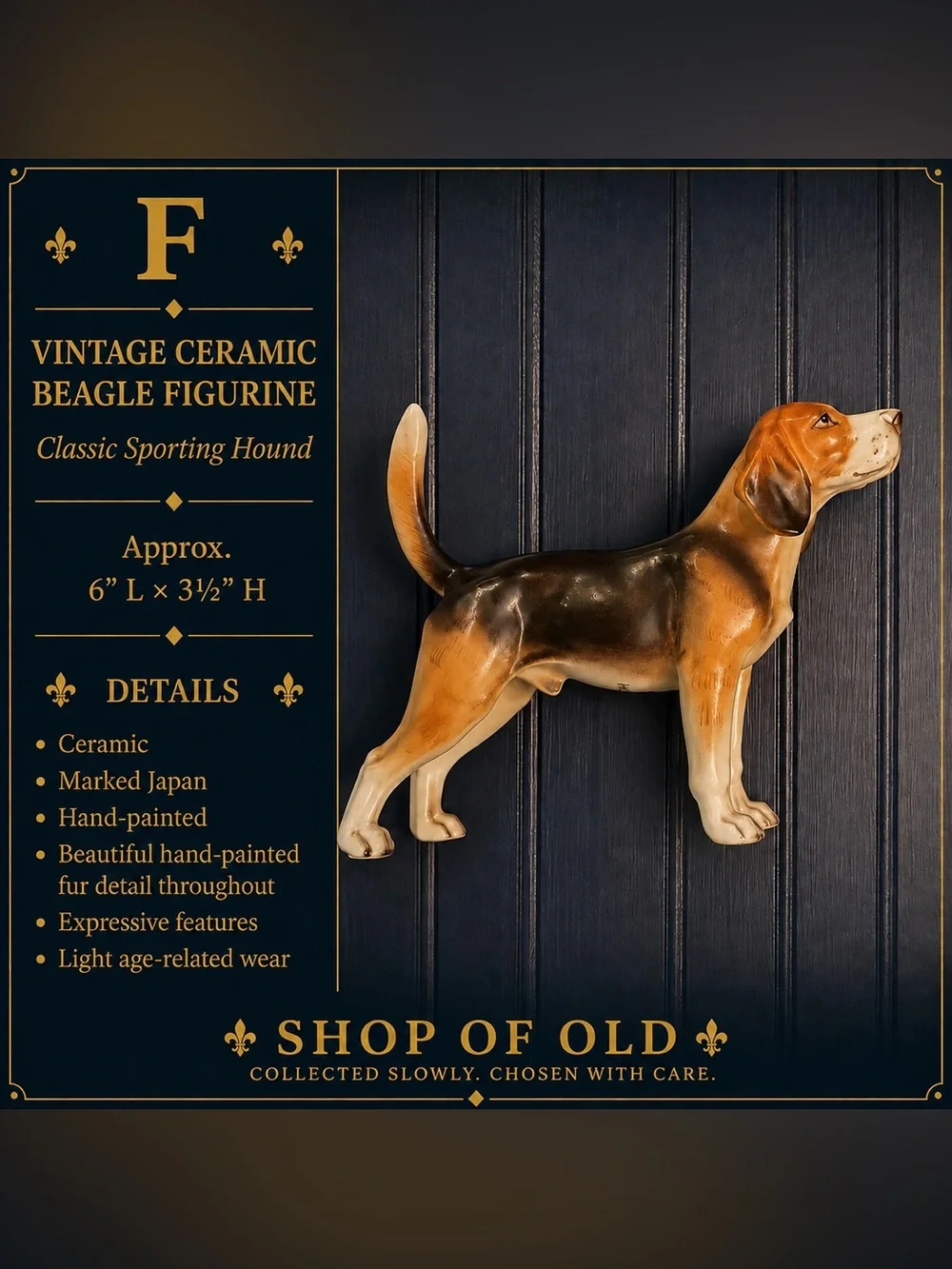 Vintage Lefton Beagle Figurine — Hand-Painted H80521
